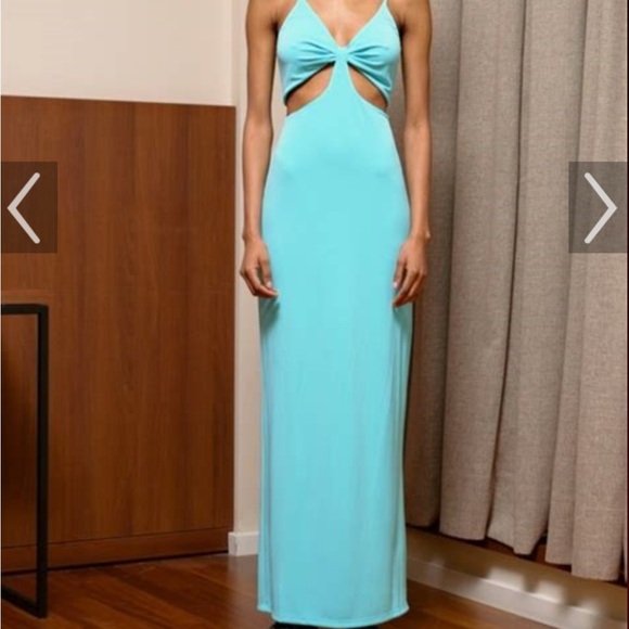 Alice + Olivia Turquoise Prom Dress - Picture 2 of 7